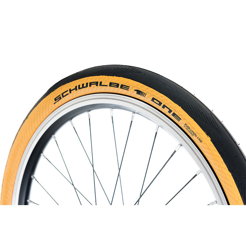 Schwalbe One Tanwall/ Black Outer Tyre 16" 349 1/4 (Brompton/ Trifold/ Pikes/ 3Sixty/ Avro)