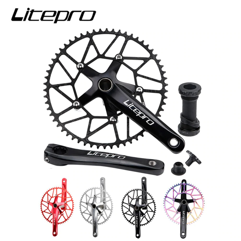 Litepro Hollow Chainring and Integrated Crankset 52T-58T BCD130mm 170mm Crank Arm