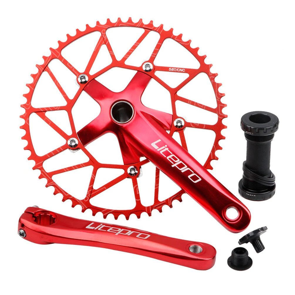 Litepro Hollow Chainring and Integrated Crankset 52T-58T BCD130mm 170mm Crank Arm