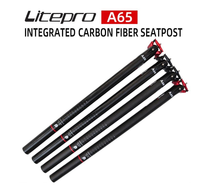 Litepro A65 Carbon Fiber Integrated Seatpost 33.9mm x 580mm (Brompton / Trifold / Pikes / 3Sixty)