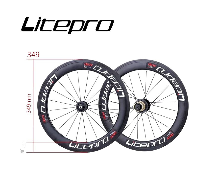 Litepro AERO 16 Inch 349 Disc Brake Wheelset 100-135mm