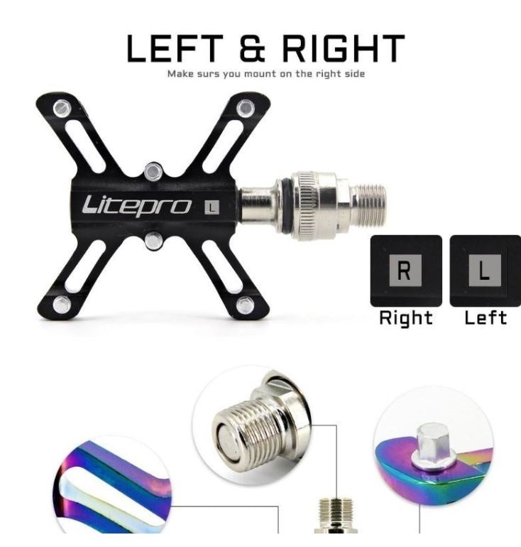 Litepro Aluminum Alloy Butterfly Quick Release Pedal Sealed Bearing