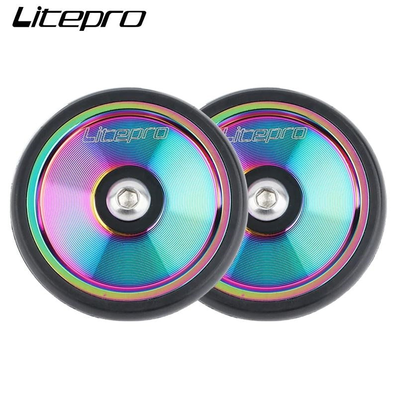 Litepro Solid Easy Wheel (One Pair) For Brompton / Pikes / 3Sixty Rear Cargo Rack Easywheel