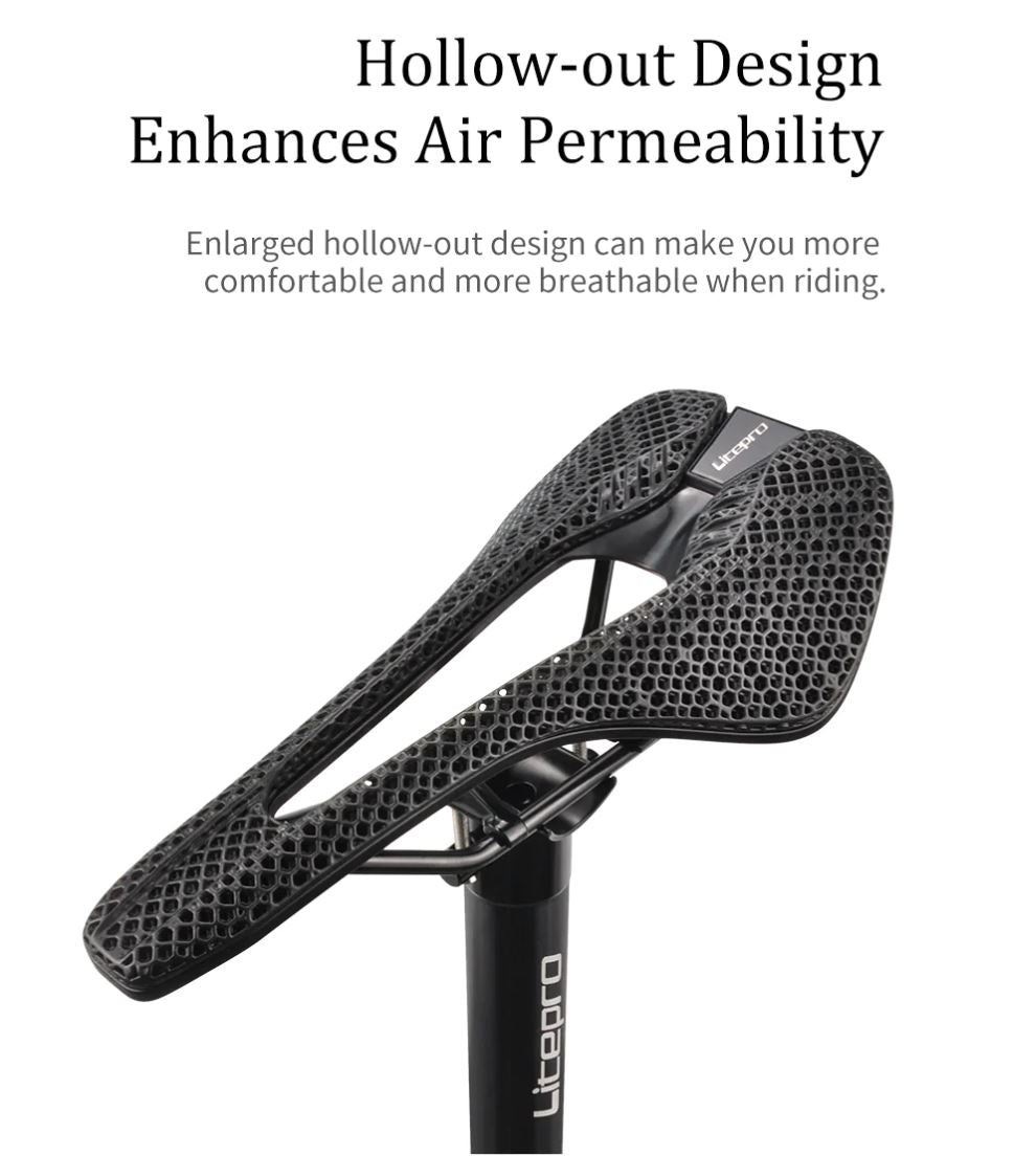 Litepro TPU 3D Printing Honeycomb Structure Ergonomic Design Saddle