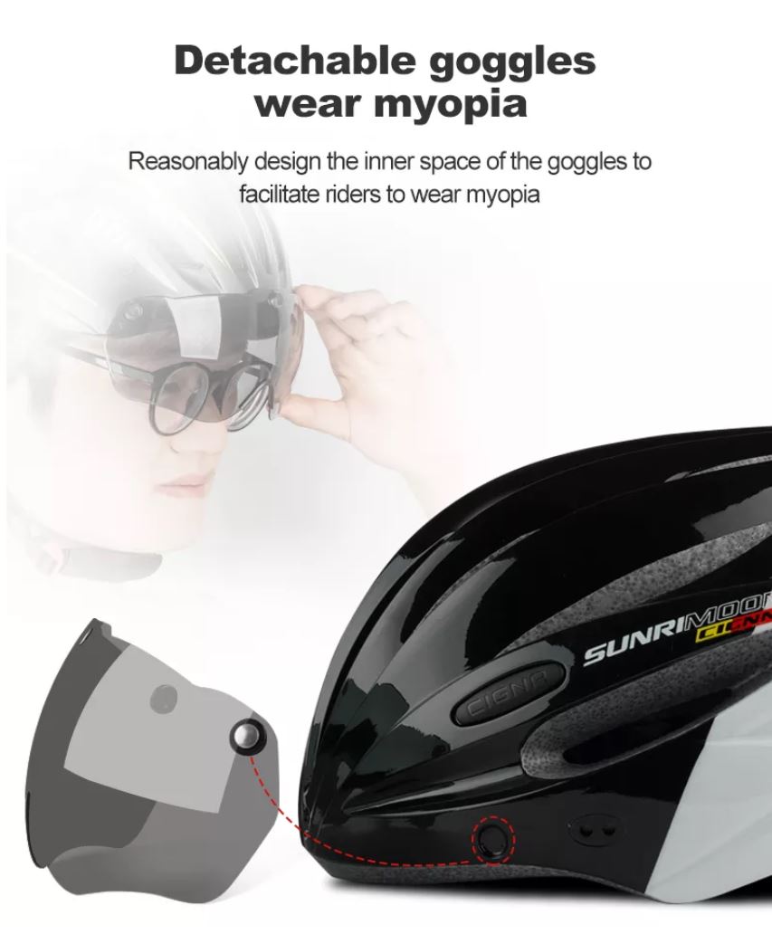 Sunrimoon Bike Helmet with Magnetic Detachable Visor