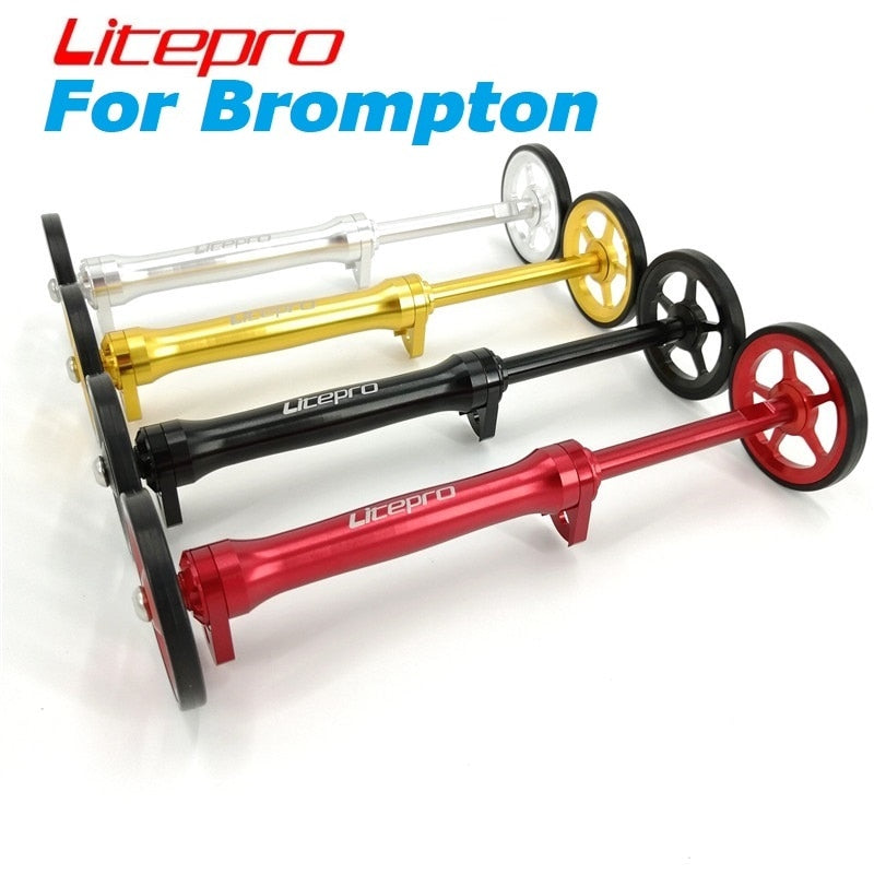 Litepro Easy Wheel & Extension Rod For Brompton / Pikes / 3Sixty Rear Cargo Rack Easywheel
